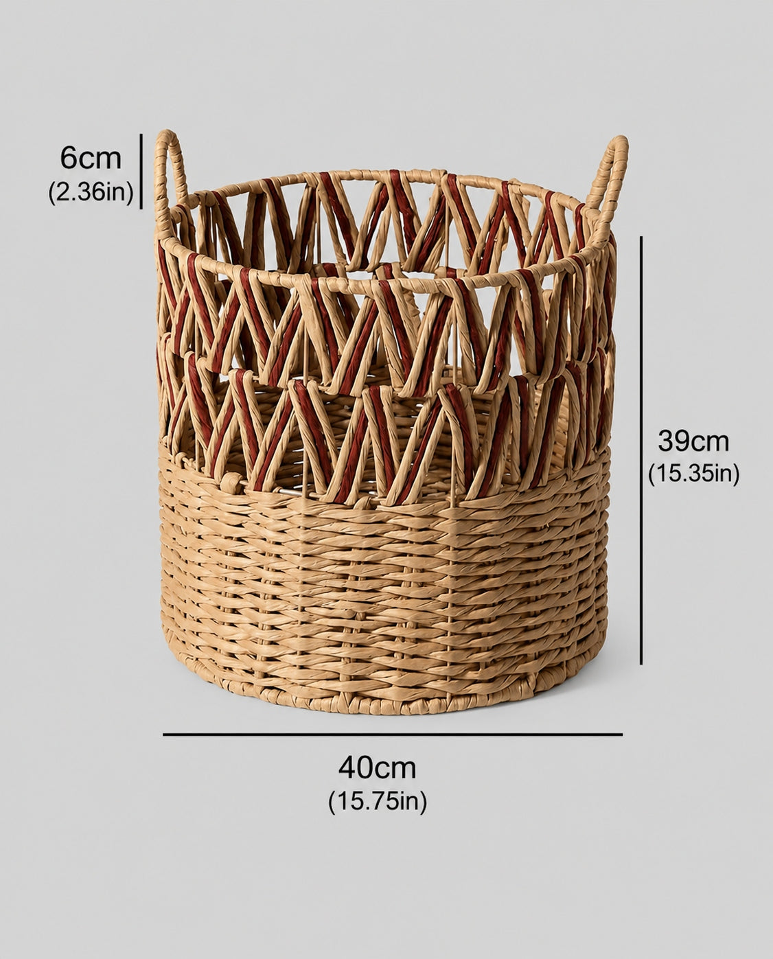 Large faux rattan laundry basket for household clothes storage