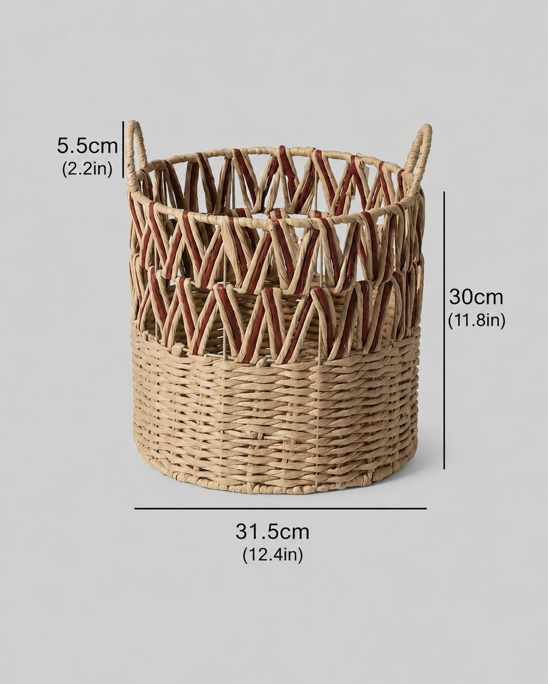 Small faux rattan laundry basket size for clothes storage