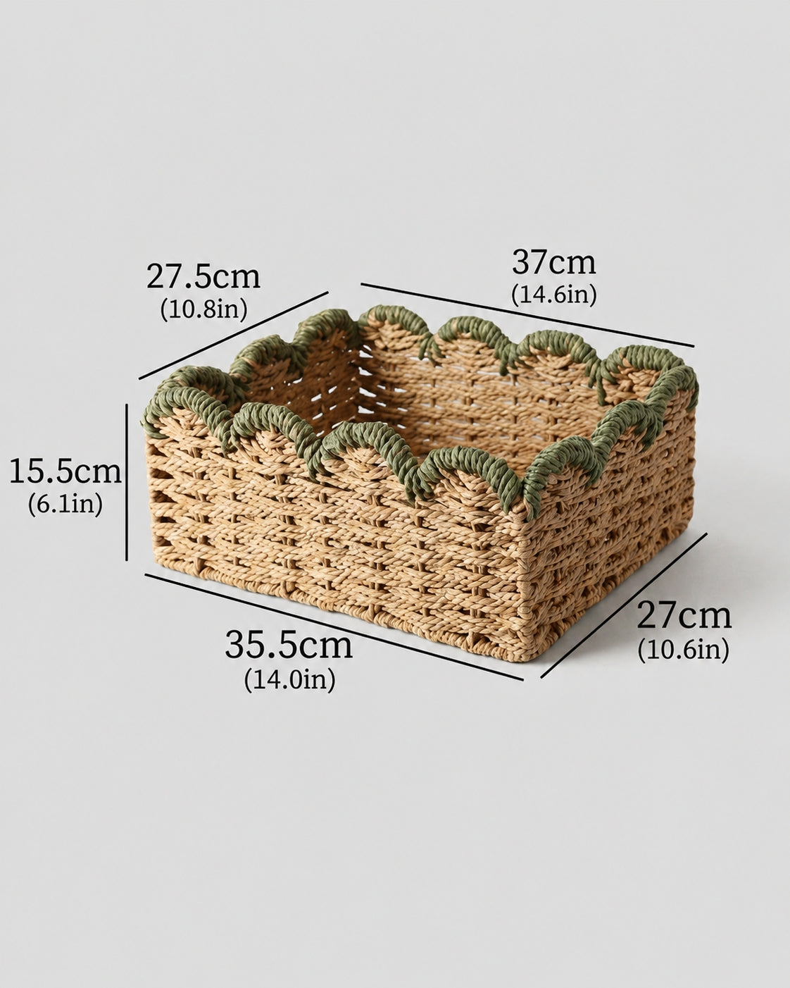 Medium handwoven paper rope basket for home organization