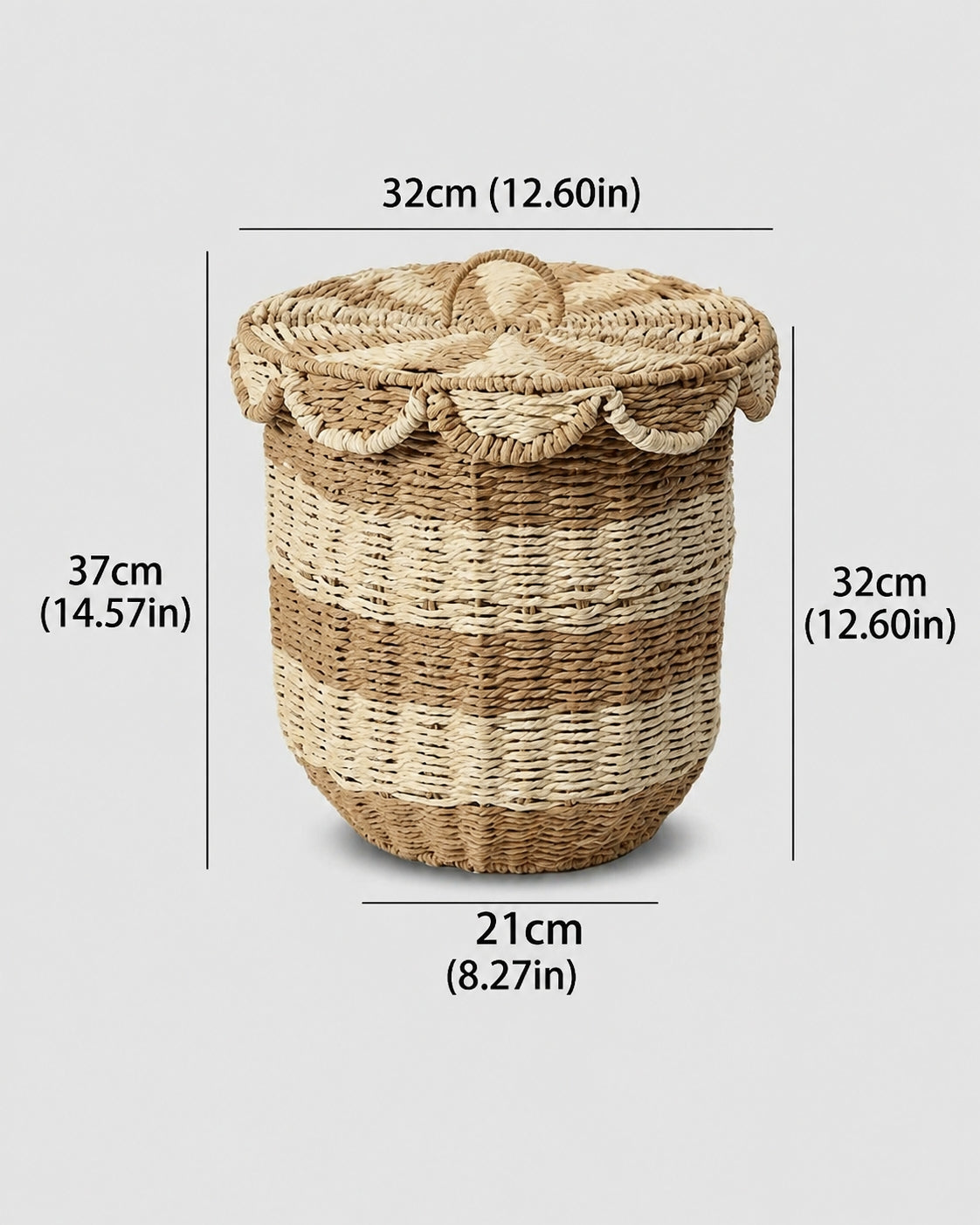 Medium paper rope laundry hamper size measurement