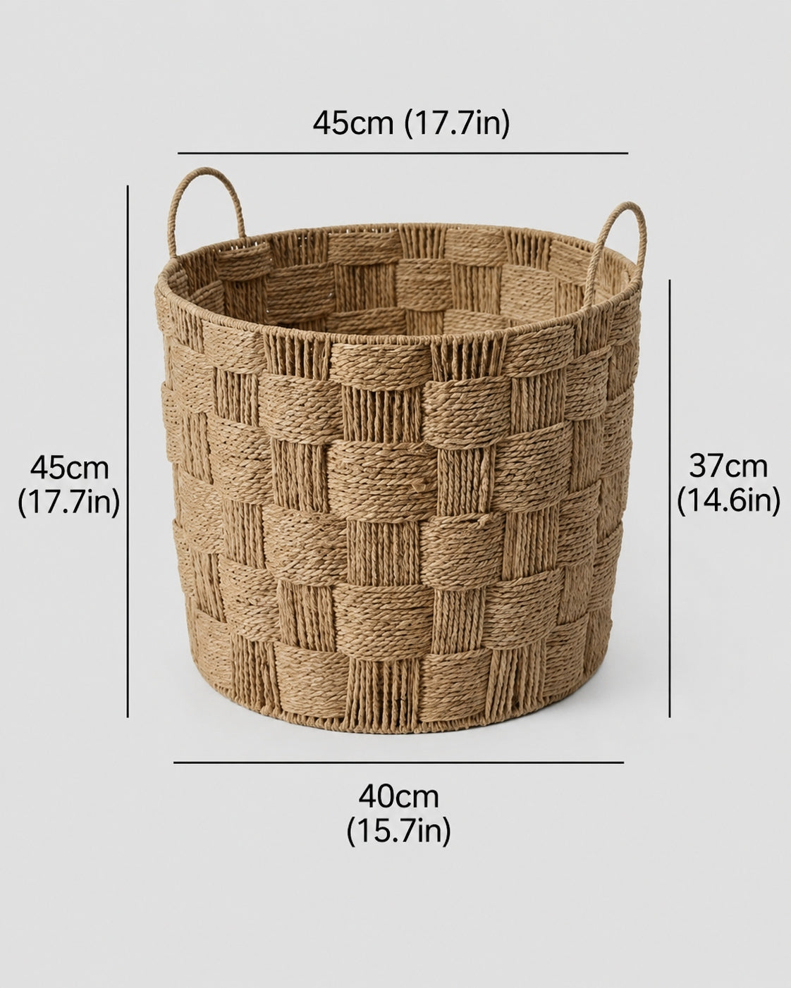 Large paper rope laundry basket for household clothes storage