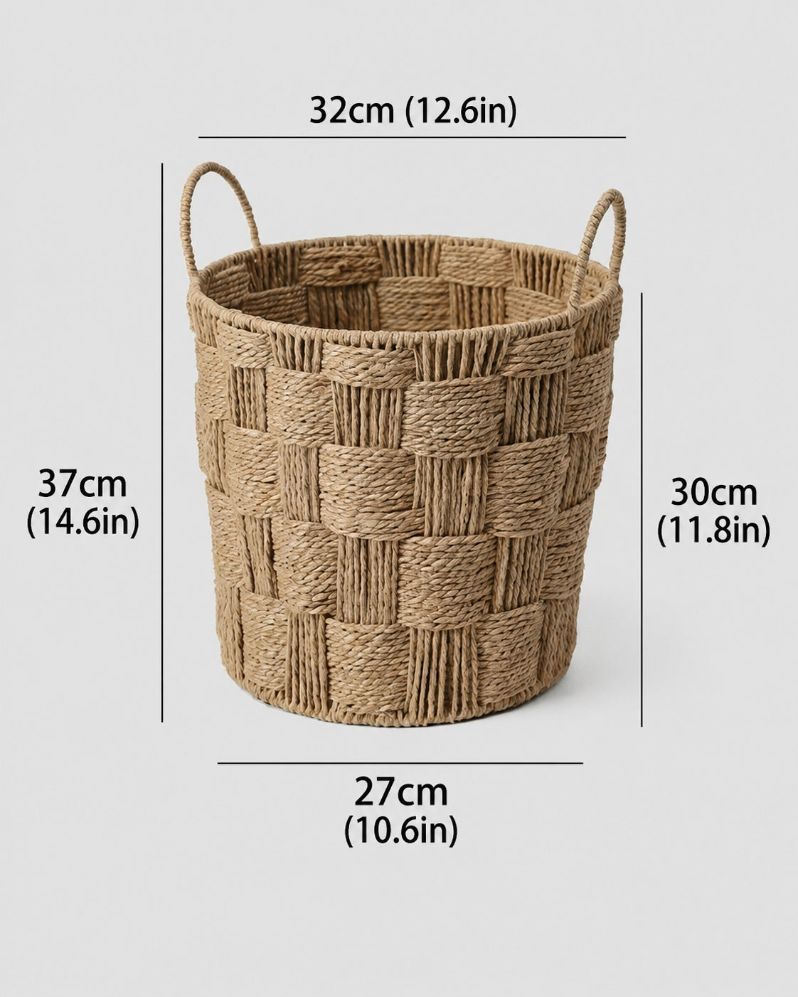 Small paper rope laundry basket size for clothes organization
