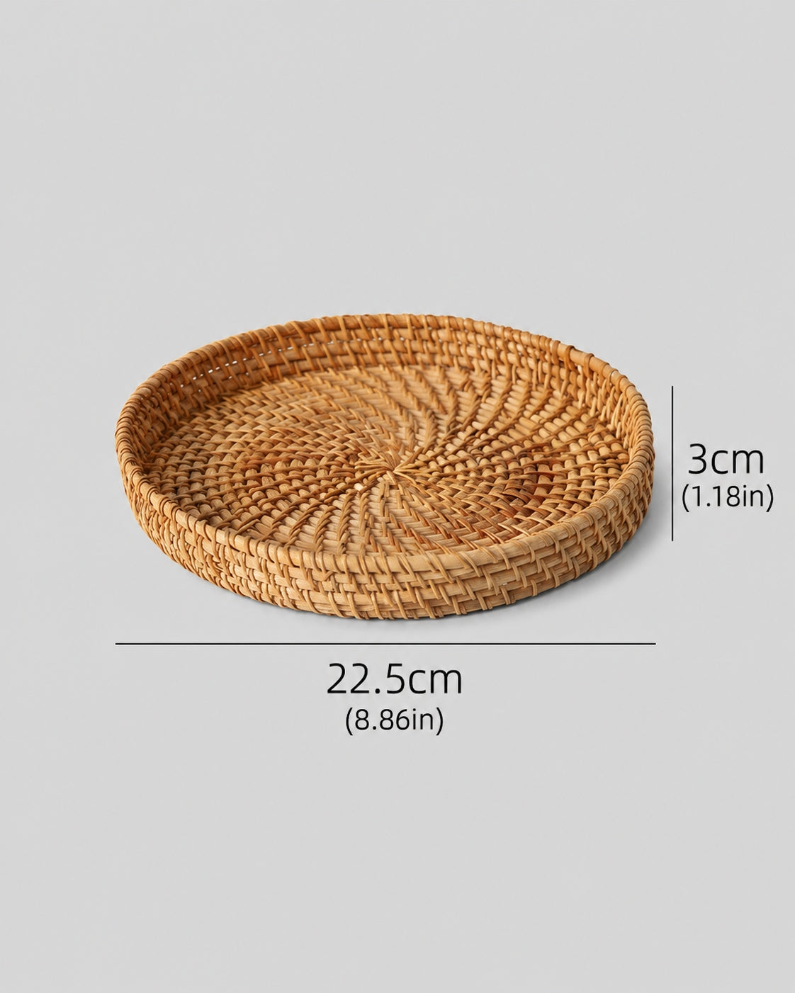 Small rattan fruit storage basket size for kitchen organization