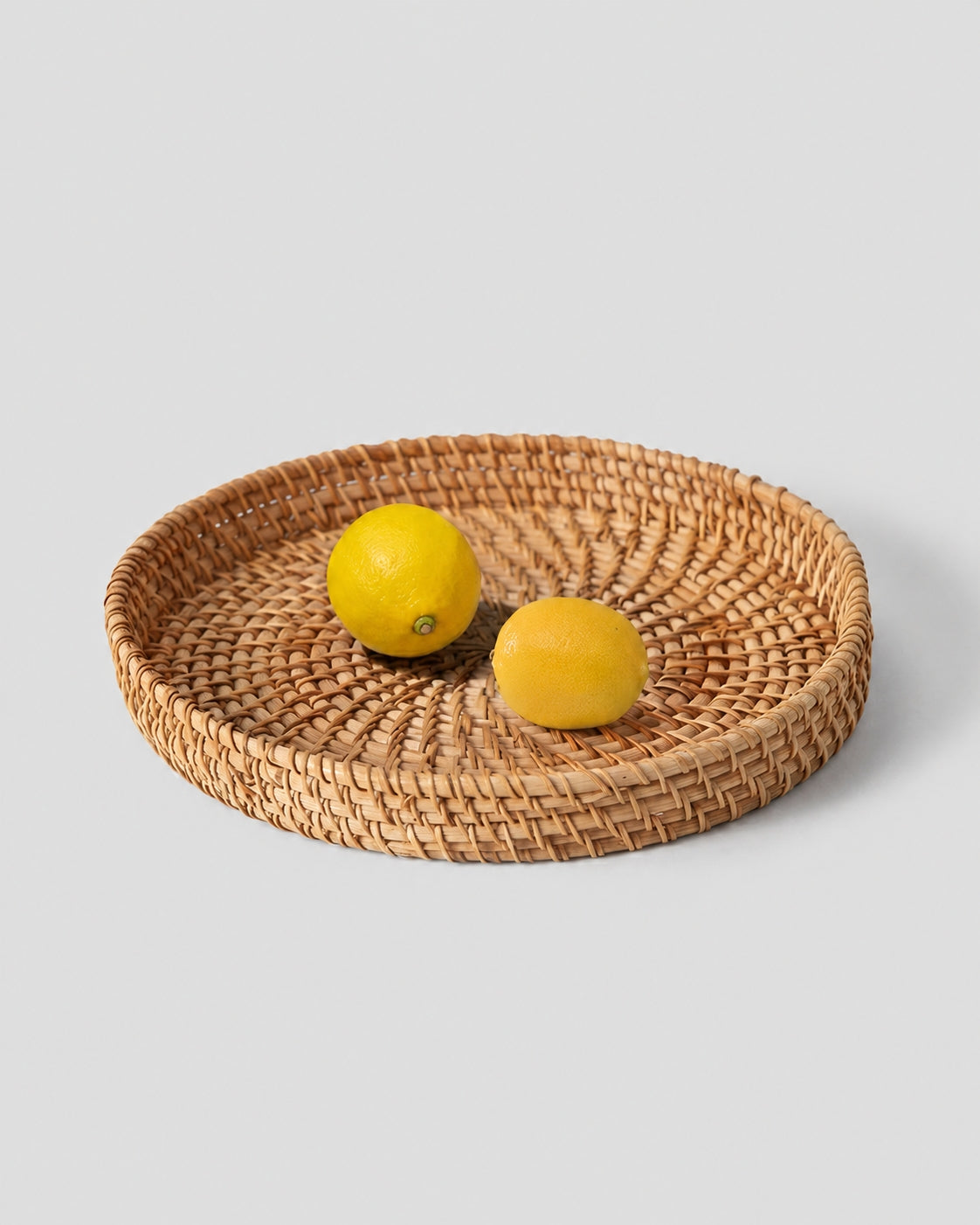 Handwoven rattan fruit storage basket for kitchen and dining table