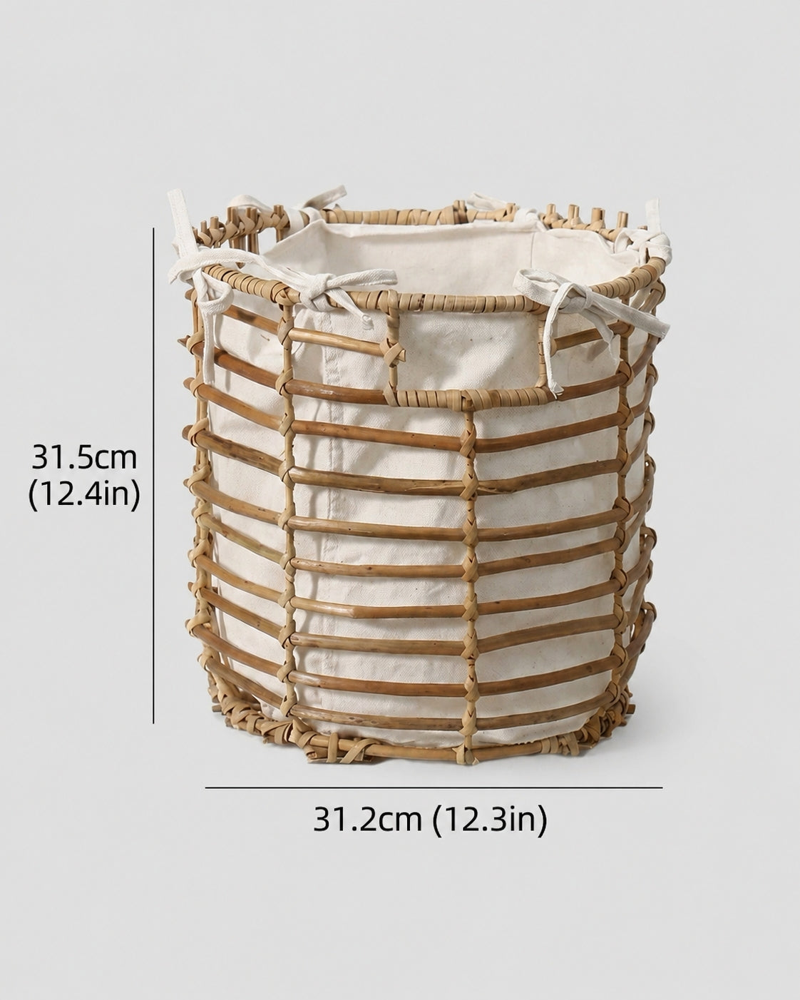 Small faux rattan laundry basket size for clothes storage
