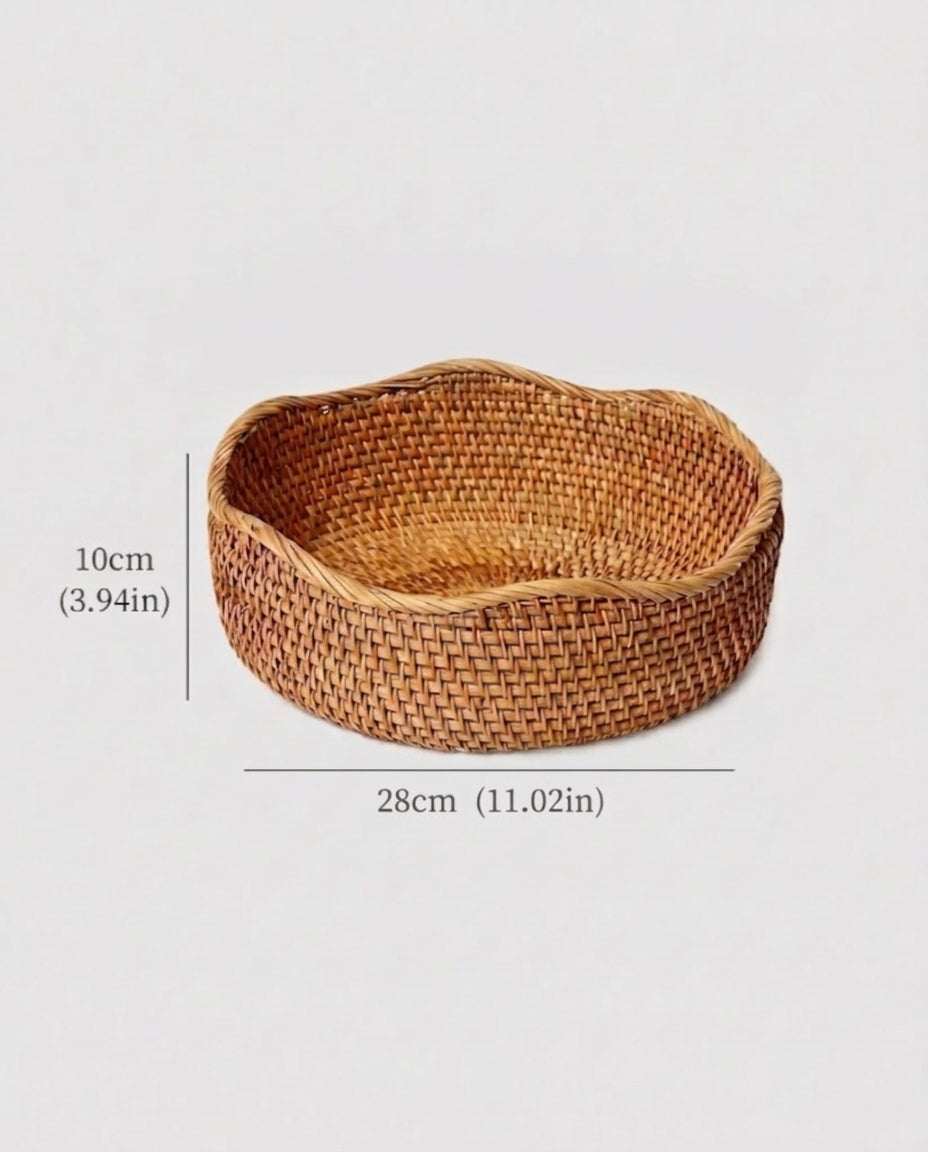 Large Sanna rattan fruit bowl size guide: top 28 cm and 10 cm high