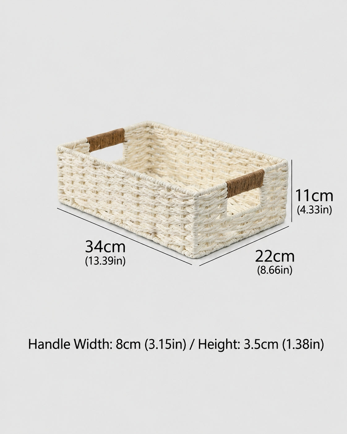 Medium white woven storage basket for daily home organization
