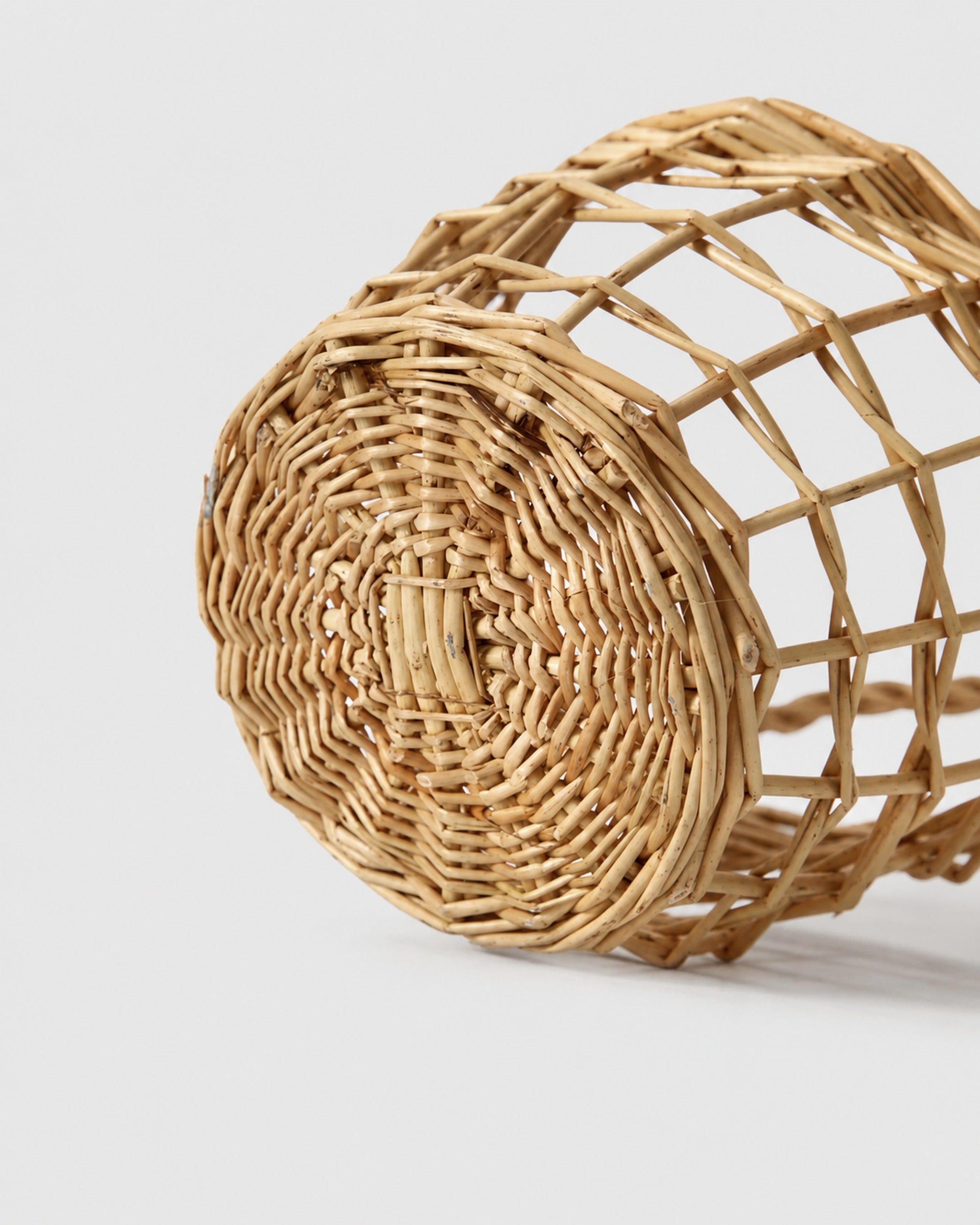 Handmade woven kitchen basket texture detail
