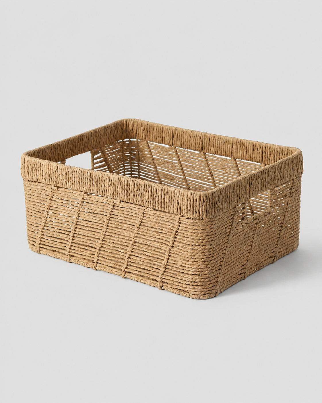 Woven rope storage basket for underwear and wardrobe organization