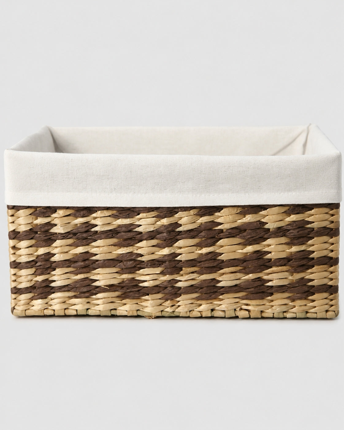 Color detail of handmade woven storage basket