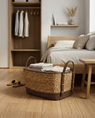 Grass laundry basket for bedroom clothes storage