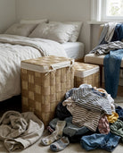Dustproof storage basket with lid for modern home organization