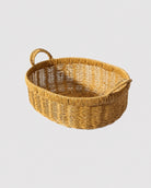 Faux rattan basket with handles for easy kitchen organization