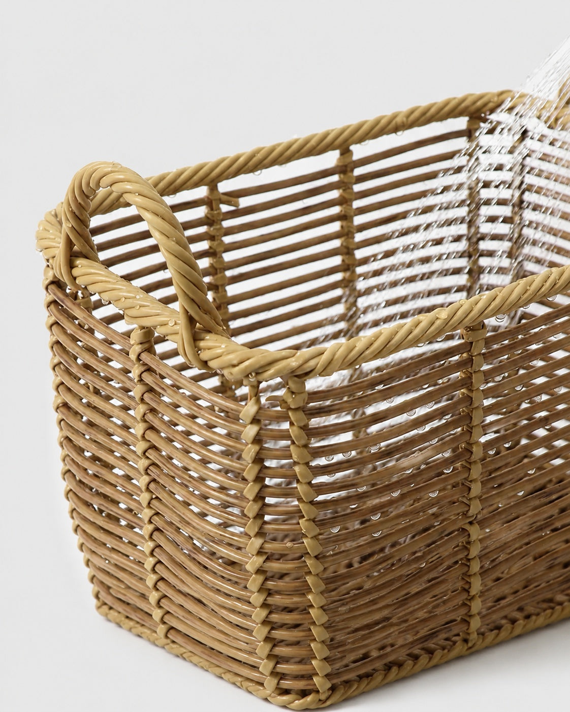 Close up of faux rattan woven texture design