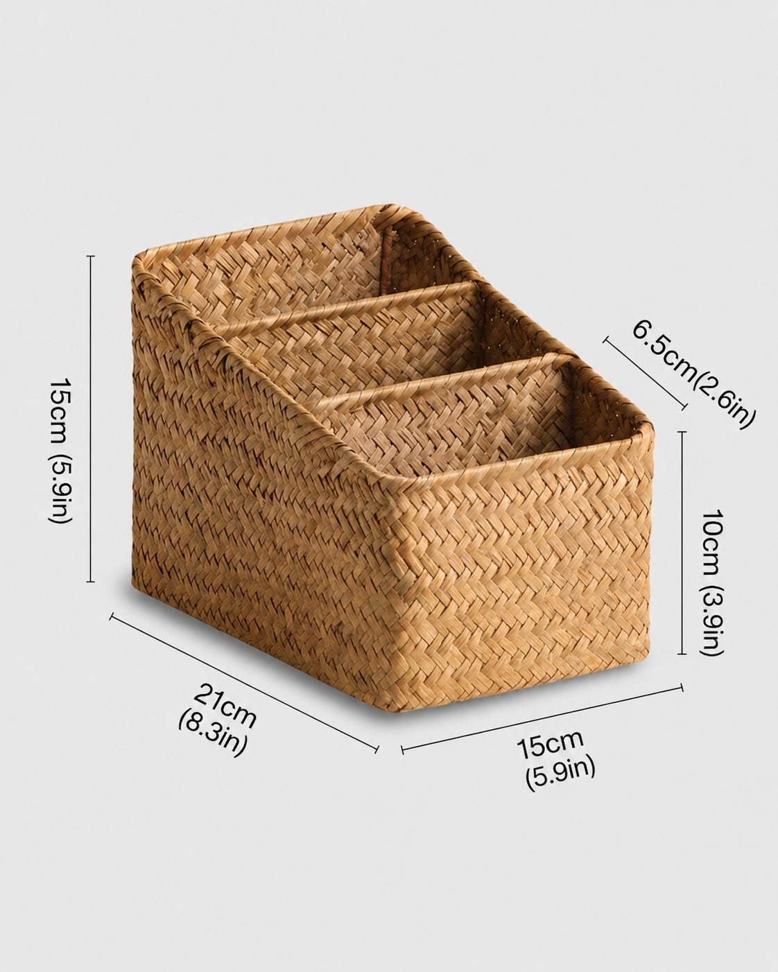Grass woven kitchen basket size measurement and dimension guide