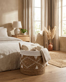Handmade woven hamper for modern home clothes storage