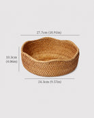 Large handwoven rattan fruit basket size for home storage