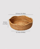 Medium handwoven rattan fruit basket size for table organization