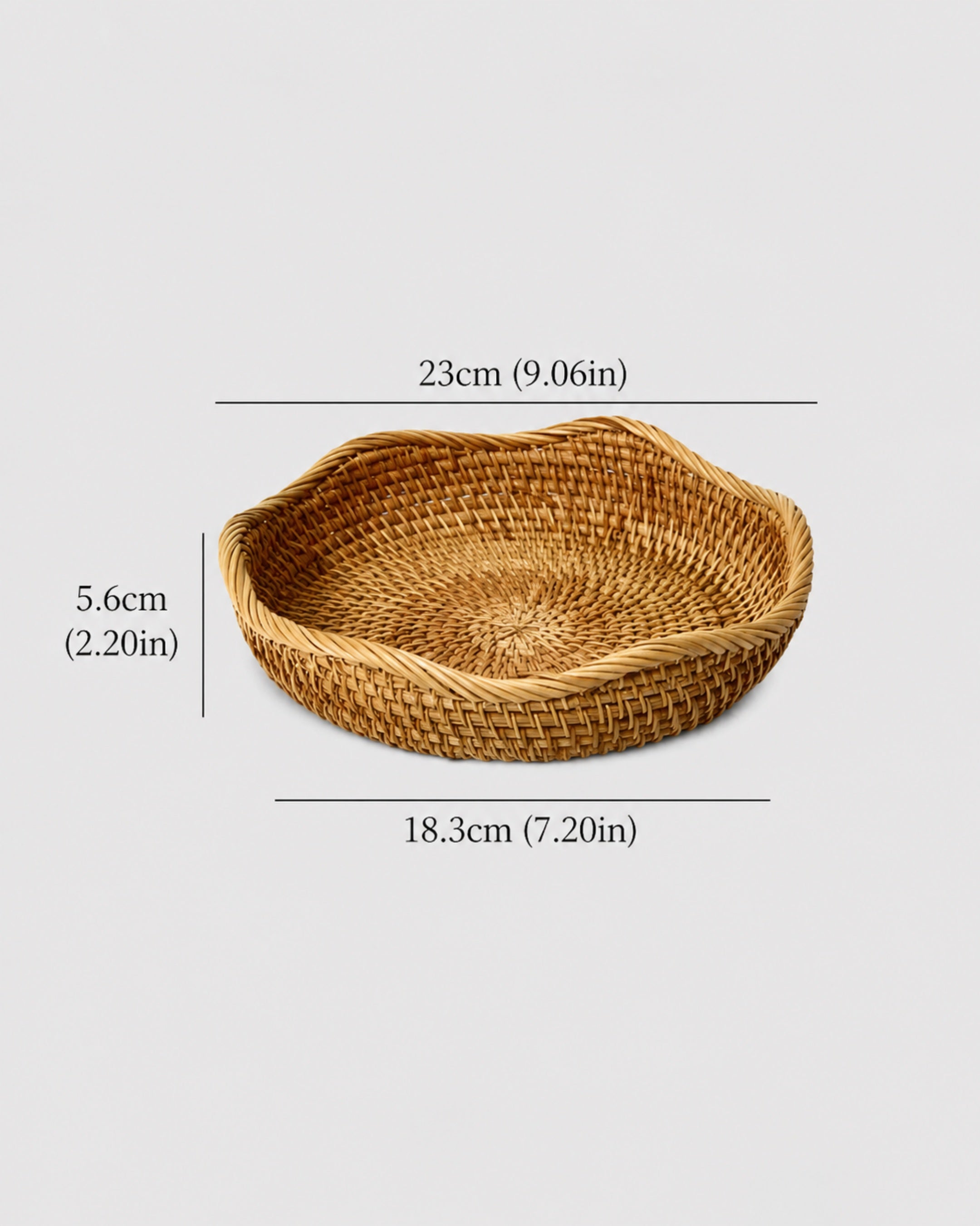Small handwoven rattan fruit basket size for kitchen storage