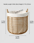 Large faux rattan laundry basket size measurement