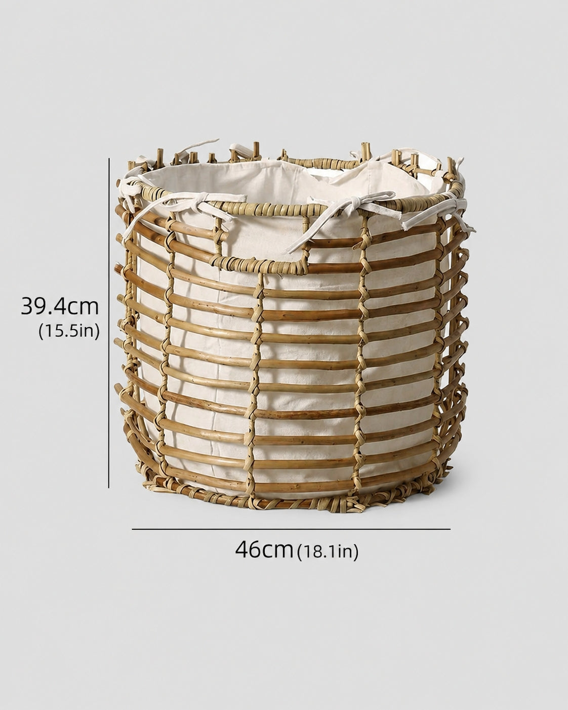 Large faux rattan laundry basket for household organization