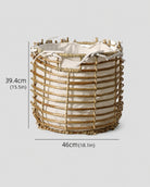 Large faux rattan laundry basket for household organization