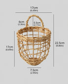 Large woven kitchen basket size measurement guide