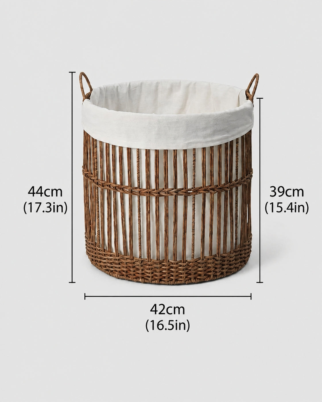 Large size rattan storage basket dimensions