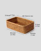 Large rattan storage basket for home organization and vanity storage