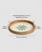 Large rattan table tray measurement guide