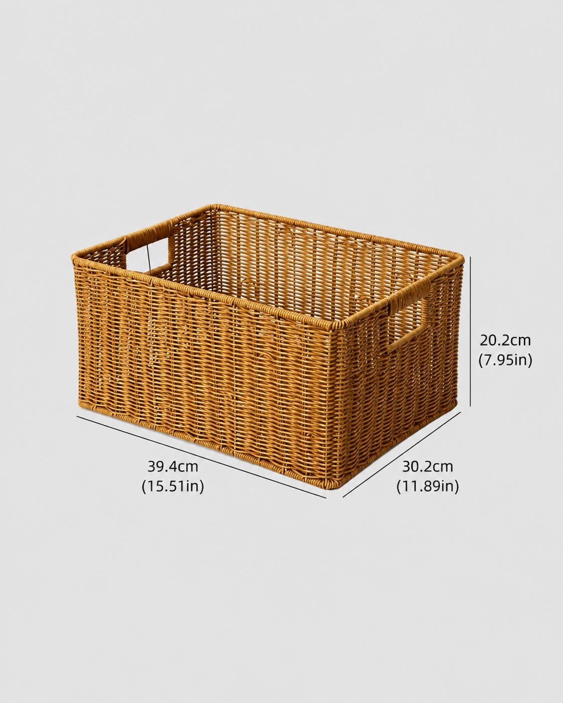 Large rectangular rattan storage box dimensions