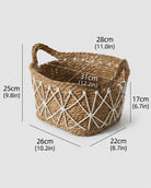 Medium grass woven basket size measurement guide