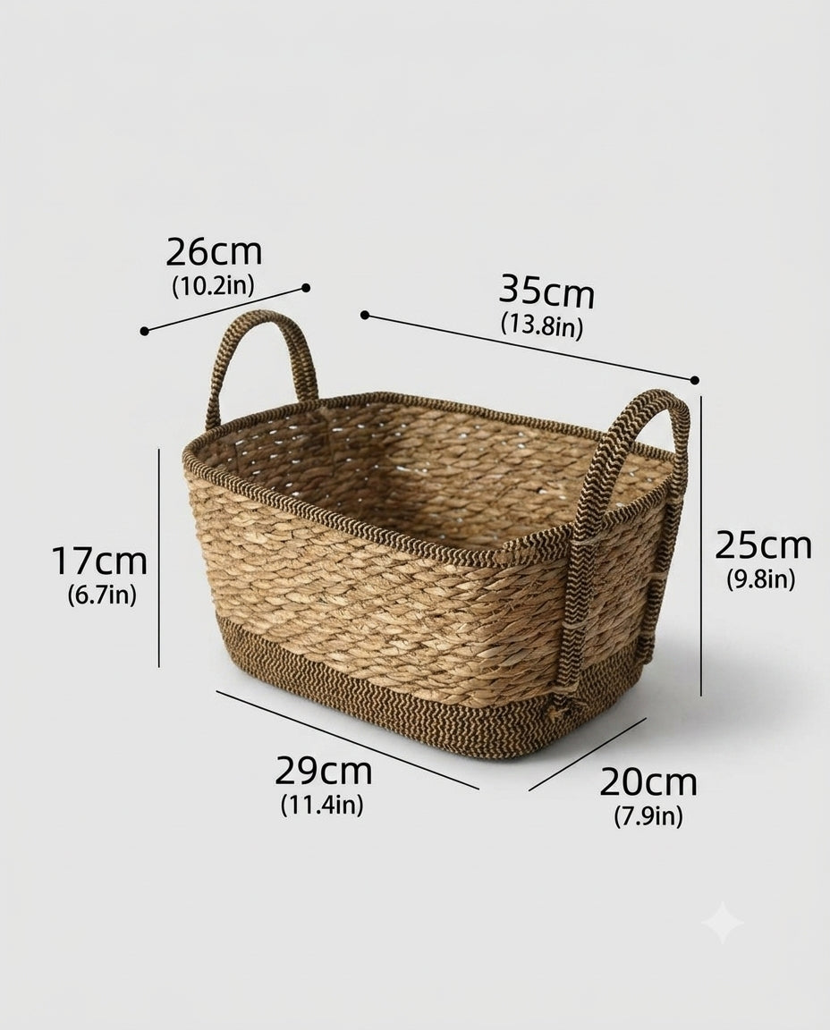 Medium woven clothes basket size information