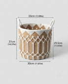 Medium handwoven paper rope laundry basket for bedroom storage