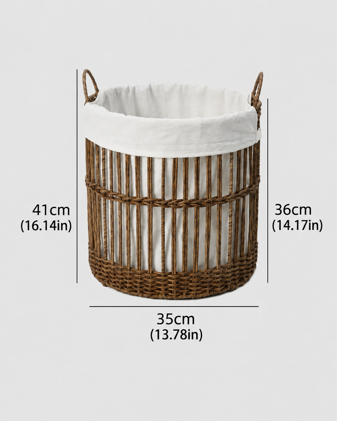 Medium size rattan storage basket dimensions