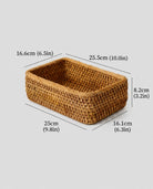 Medium handwoven rattan storage basket for makeup and accessories