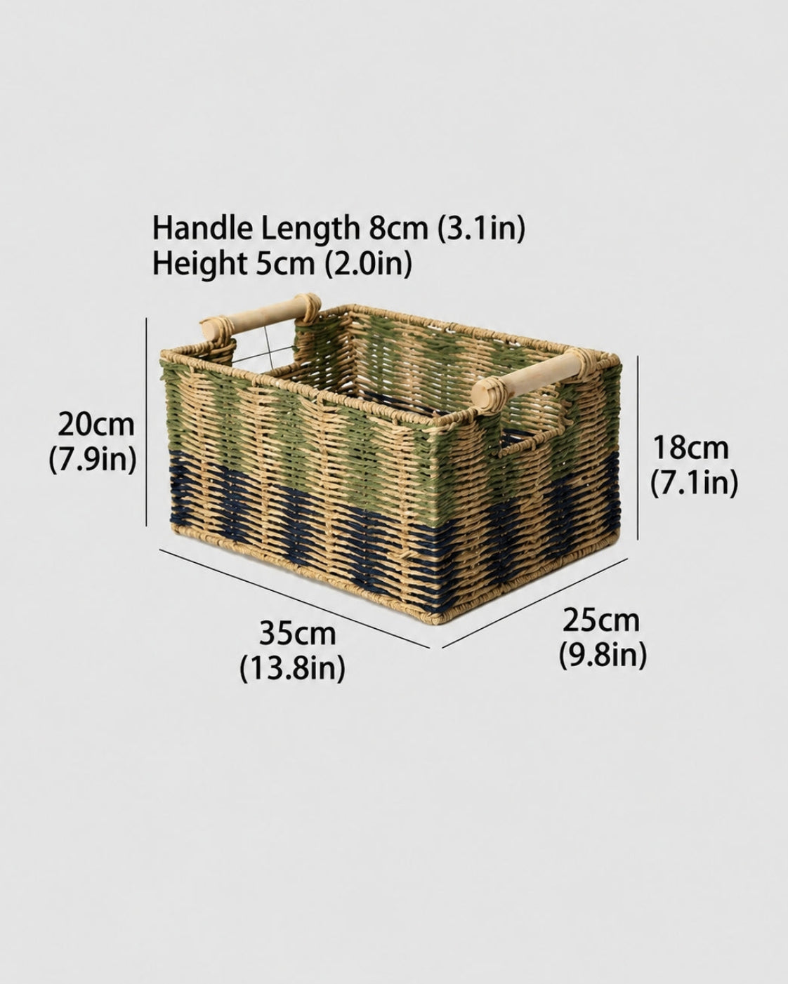 Medium size paper rope storage basket dimensions