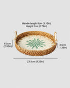 Medium woven rattan tray size information