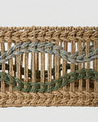 Close up view of natural paper rope basket weave texture