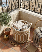 Natural paper rope laundry basket for Nordic home organization
