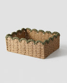 Handwoven paper rope desktop storage basket for snacks and small items