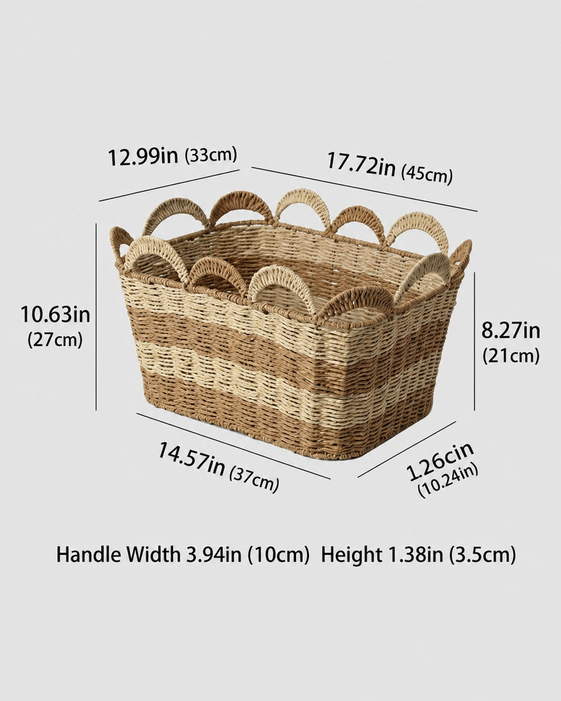 Medium paper rope laundry basket for home storage