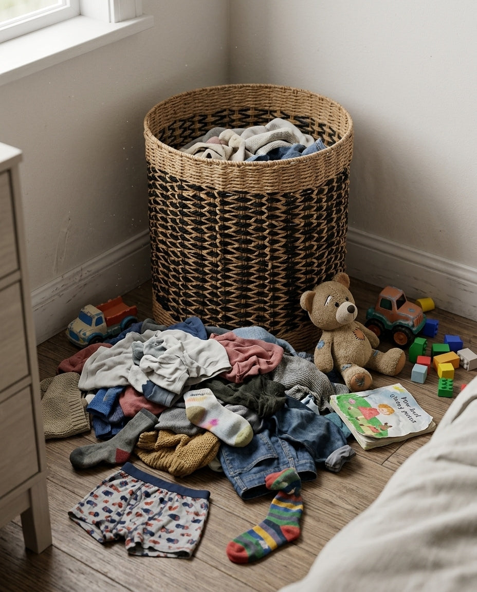 Paper rope storage basket used for living room home organization