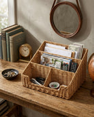 Woven rattan basket used for bedroom and home storage