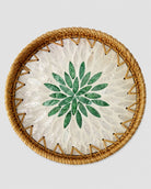 Decorative pattern on handmade rattan serving tray