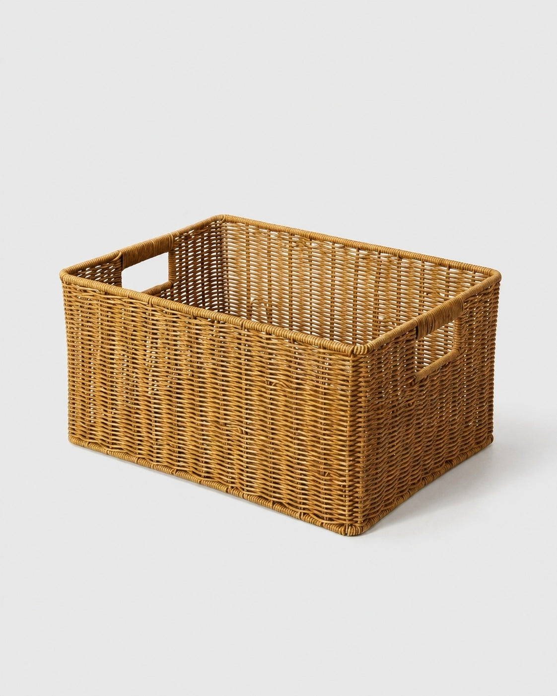 Rectangular faux rattan storage box for home organization