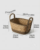 Small grass woven basket measurement guide