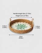 Small rattan serving tray measurement guide