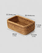 Small rattan storage basket size for cosmetics and jewelry organization