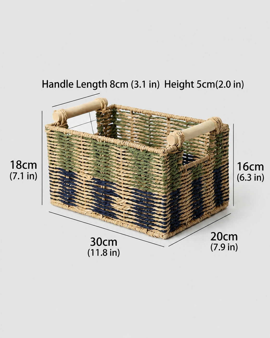 Small size woven rope storage basket dimensions